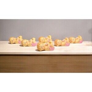 6 CWI Brand Baby Figurines Vintage Baby Shower Gift Decor Crafts 2.5” W Pink NWT